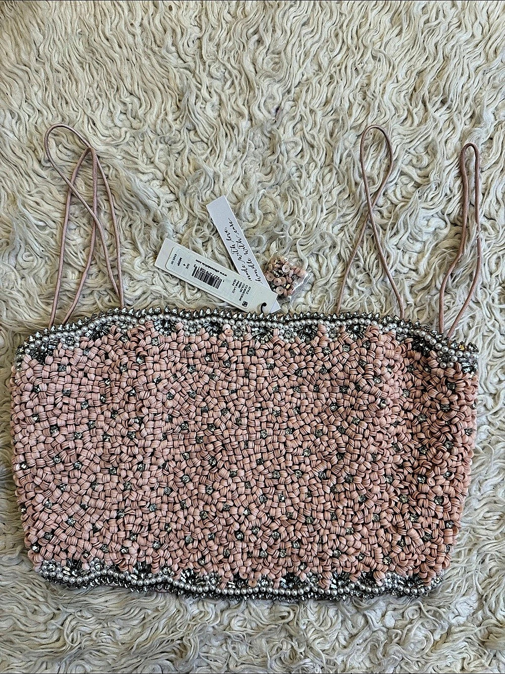 alice + olivia Beaded Camisole in Pink & Silver Size S 4 NWT